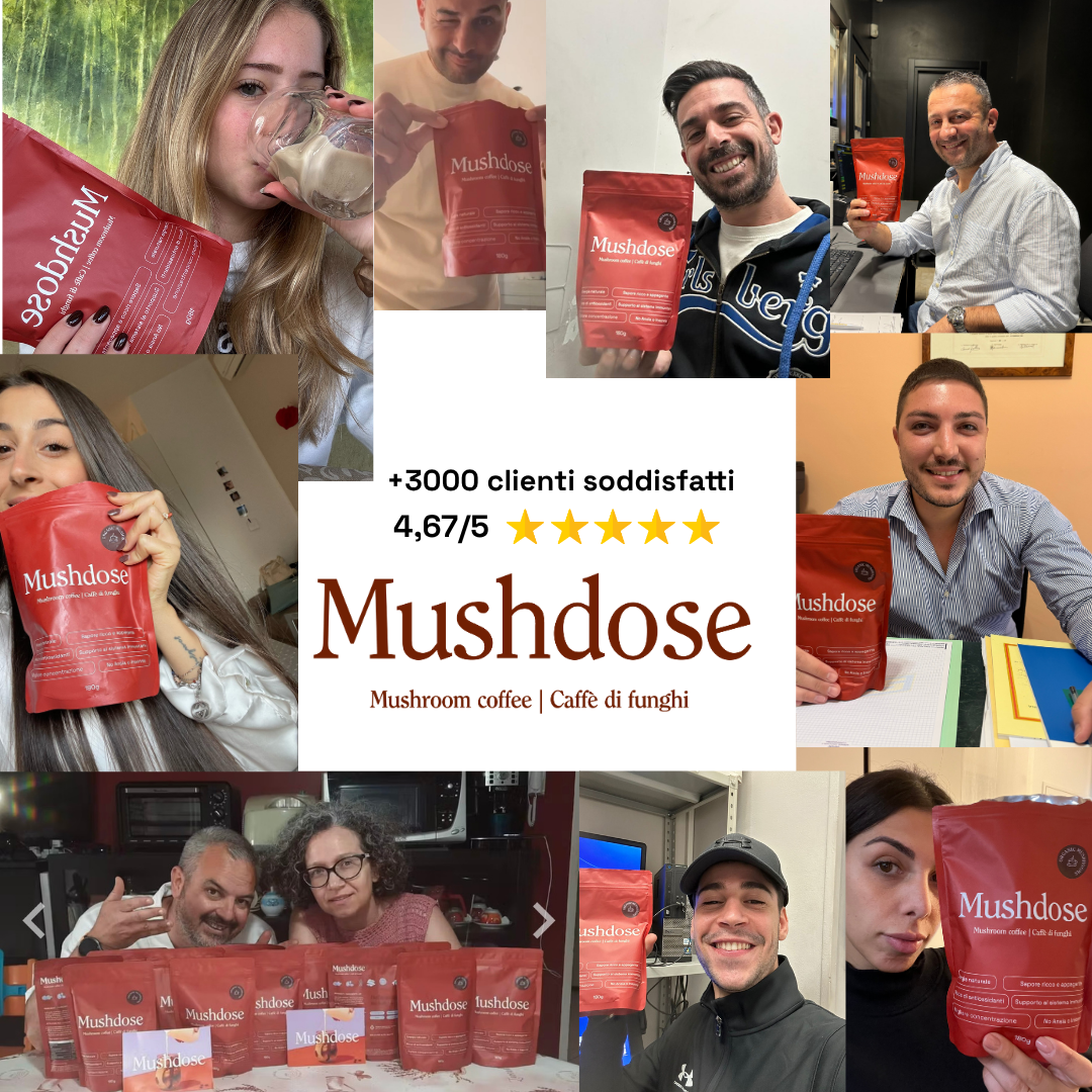 MUSHDOSE - 6 funghi adattogeni in un caffè funzionale