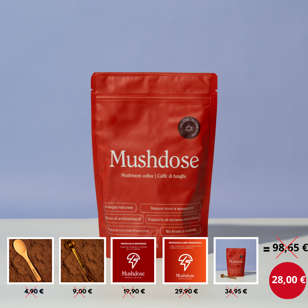 MUSHDOSE - 6 funghi adattogeni in un caffè funzionale