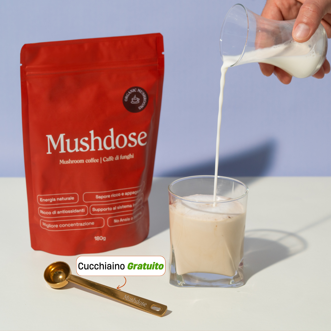 Esplora i benefici di MushDose Café, il caffè di funghi che offre un'energia equilibrata e una concentrazione migliore, naturalmente.