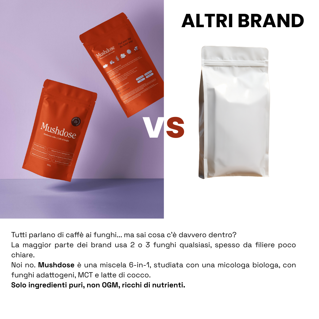 MUSHDOSE - 6 funghi adattogeni in un caffè funzionale